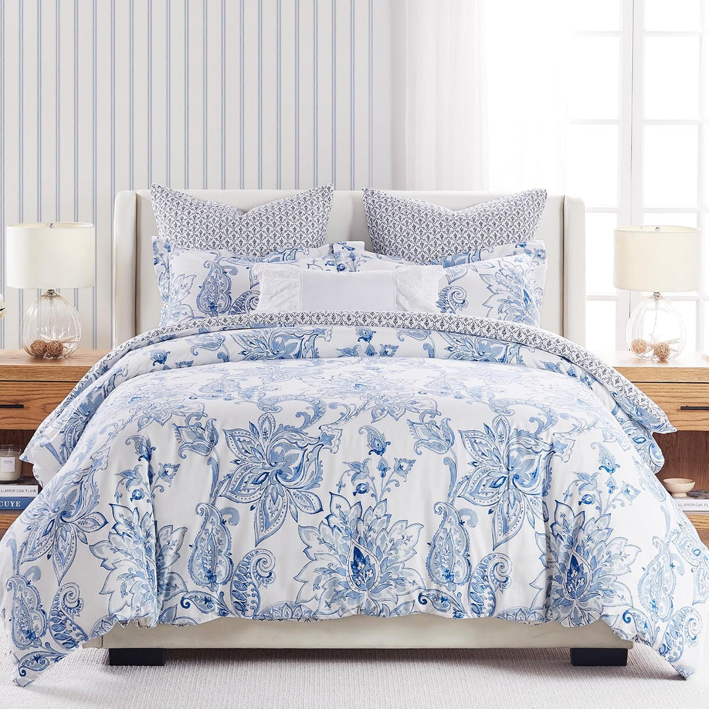 Levtex Home - Bennett - Decorative Pillow (14 x 18in.) - Stay in Bed - Blue and White