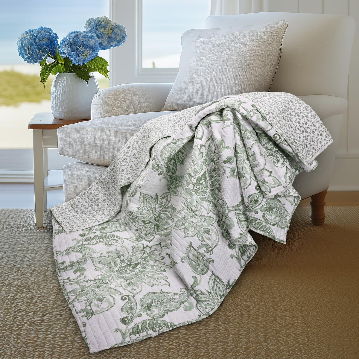 Levtex Home - Bennett - Decorative Pillow (14 x 18in.) - Stay in Bed - Blue and White