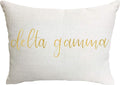 Sorority Shop Delta Gamma Pillow – Gold Script Design, 12" x 16" Lumbar Pillow Sorority